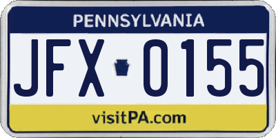 PA license plate JFX0155