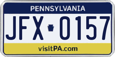 PA license plate JFX0157
