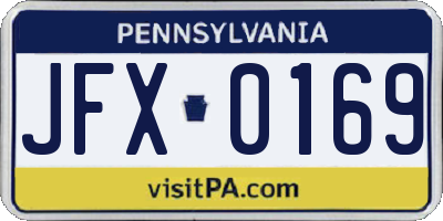 PA license plate JFX0169