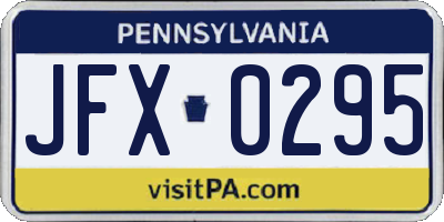 PA license plate JFX0295