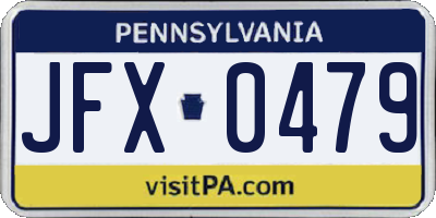 PA license plate JFX0479