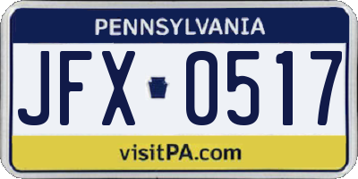 PA license plate JFX0517