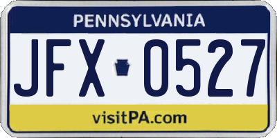 PA license plate JFX0527