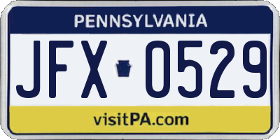 PA license plate JFX0529