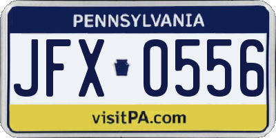 PA license plate JFX0556