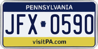 PA license plate JFX0590