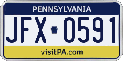 PA license plate JFX0591