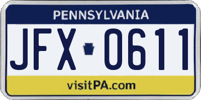 PA license plate JFX0611