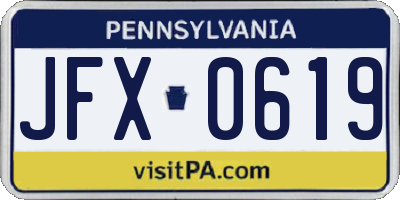 PA license plate JFX0619