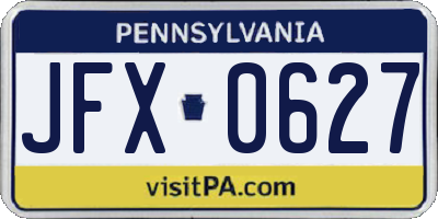 PA license plate JFX0627