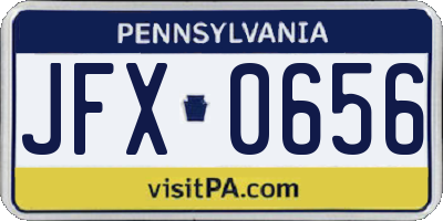 PA license plate JFX0656