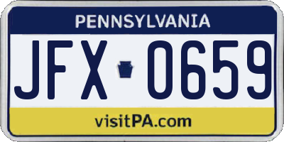 PA license plate JFX0659