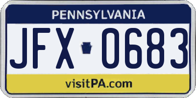 PA license plate JFX0683