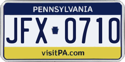 PA license plate JFX0710