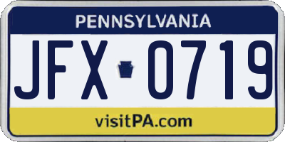 PA license plate JFX0719