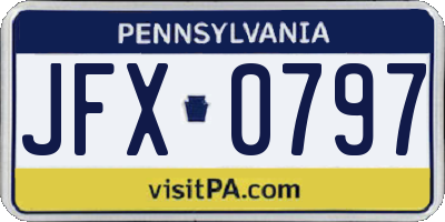 PA license plate JFX0797