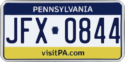 PA license plate JFX0844