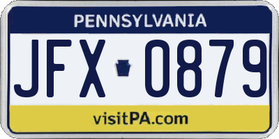 PA license plate JFX0879