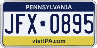 PA license plate JFX0895