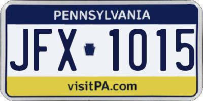 PA license plate JFX1015