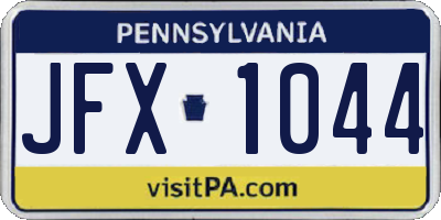 PA license plate JFX1044