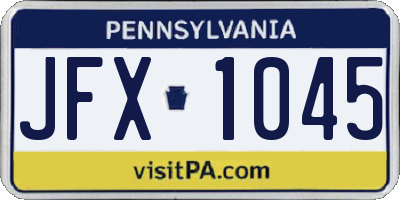 PA license plate JFX1045