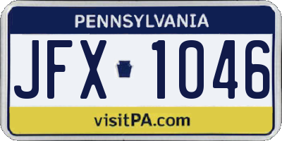 PA license plate JFX1046