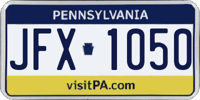 PA license plate JFX1050