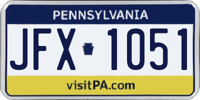 PA license plate JFX1051