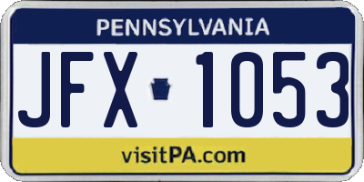 PA license plate JFX1053