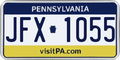 PA license plate JFX1055