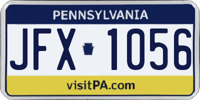 PA license plate JFX1056
