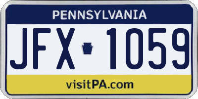 PA license plate JFX1059