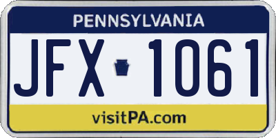 PA license plate JFX1061