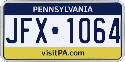 PA license plate JFX1064