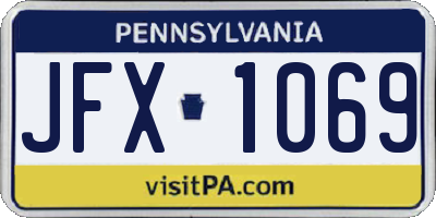 PA license plate JFX1069