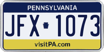 PA license plate JFX1073