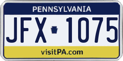PA license plate JFX1075