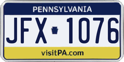 PA license plate JFX1076
