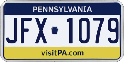 PA license plate JFX1079