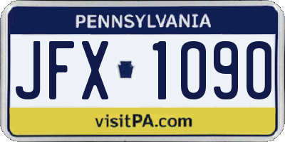 PA license plate JFX1090