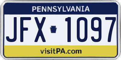 PA license plate JFX1097
