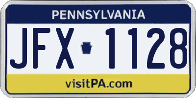 PA license plate JFX1128