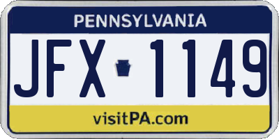 PA license plate JFX1149