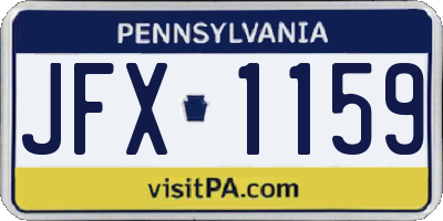 PA license plate JFX1159