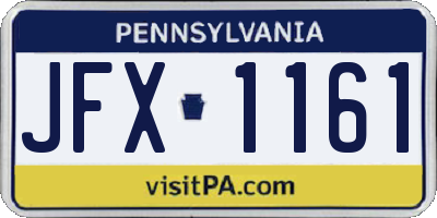 PA license plate JFX1161