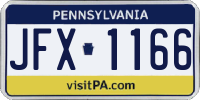 PA license plate JFX1166