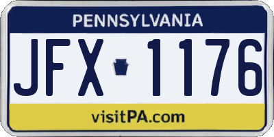 PA license plate JFX1176