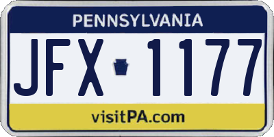 PA license plate JFX1177