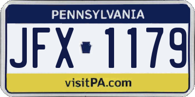 PA license plate JFX1179